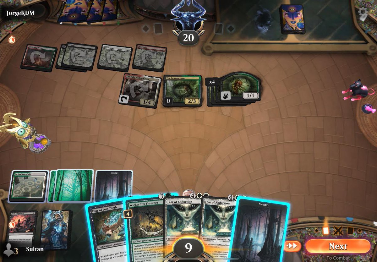 Jorge… You are my Hero… 

T3 Slasher -> T4 Jolly Balloon Man-> 5 Swarmweaver has to be the filthiest thing I’ve experienced in a minute #MTGArena #MTG