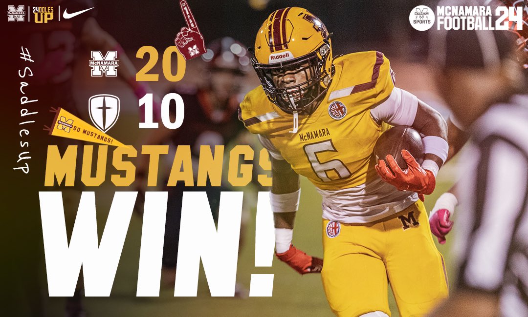 Bishop McNamara Football (@bmacfootball) on Twitter photo Final score from Warrior Stadium
🐎 20 - 10 🛡️
#SaddlesUp | #StangSzn24
🎨📸 <a href="/coachE_Calhoun/">Erica Calhoun</a> Final score from Warrior Stadium
🐎 20 - 10 🛡️
#SaddlesUp | #StangSzn24
🎨📸 <a href="/coachE_Calhoun/">Erica Calhoun</a>