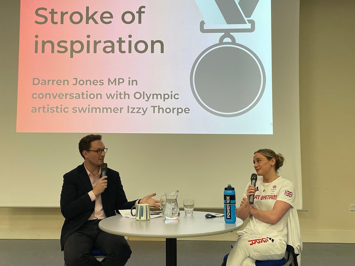 A great afternoon with Bristol North West’s very own <a href="/Olympics/">The Olympic Games</a> silver medalist, Izzy Thorpe, at <a href="/STB_Bristol/">St. Bede's, Bristol</a>. 

We spoke about how she became a synchronised swimmer, what you can learn from failure and what it was like in Paris. 

An inspiration to lots of us!