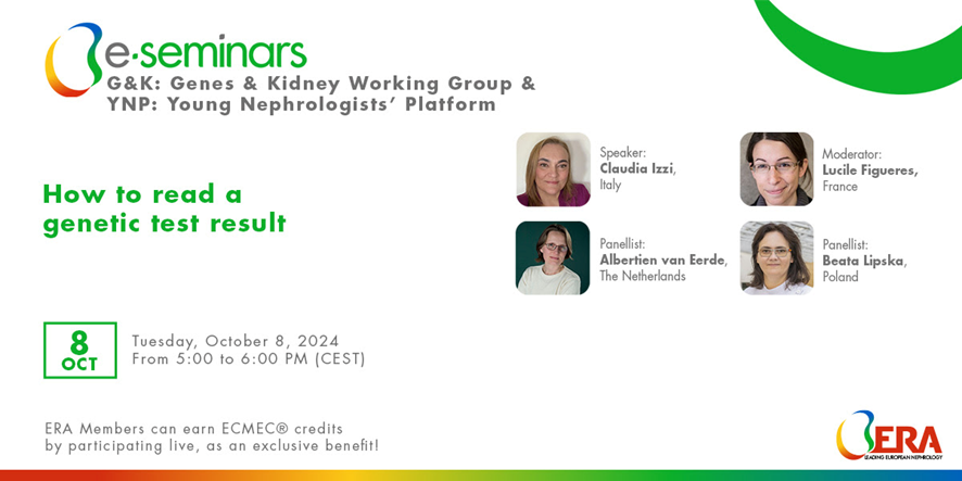 ERA - European Renal Association (@erakidney) on Twitter photo Recap on this week’s e-seminar: How to read a genetic test result, with <a href="/LucileFigueres/">Lucile Figueres</a> as a moderator. Truly an amazingly instructive talk! Recap on this week’s e-seminar: How to read a genetic test result, with <a href="/LucileFigueres/">Lucile Figueres</a> as a moderator. Truly an amazingly instructive talk!