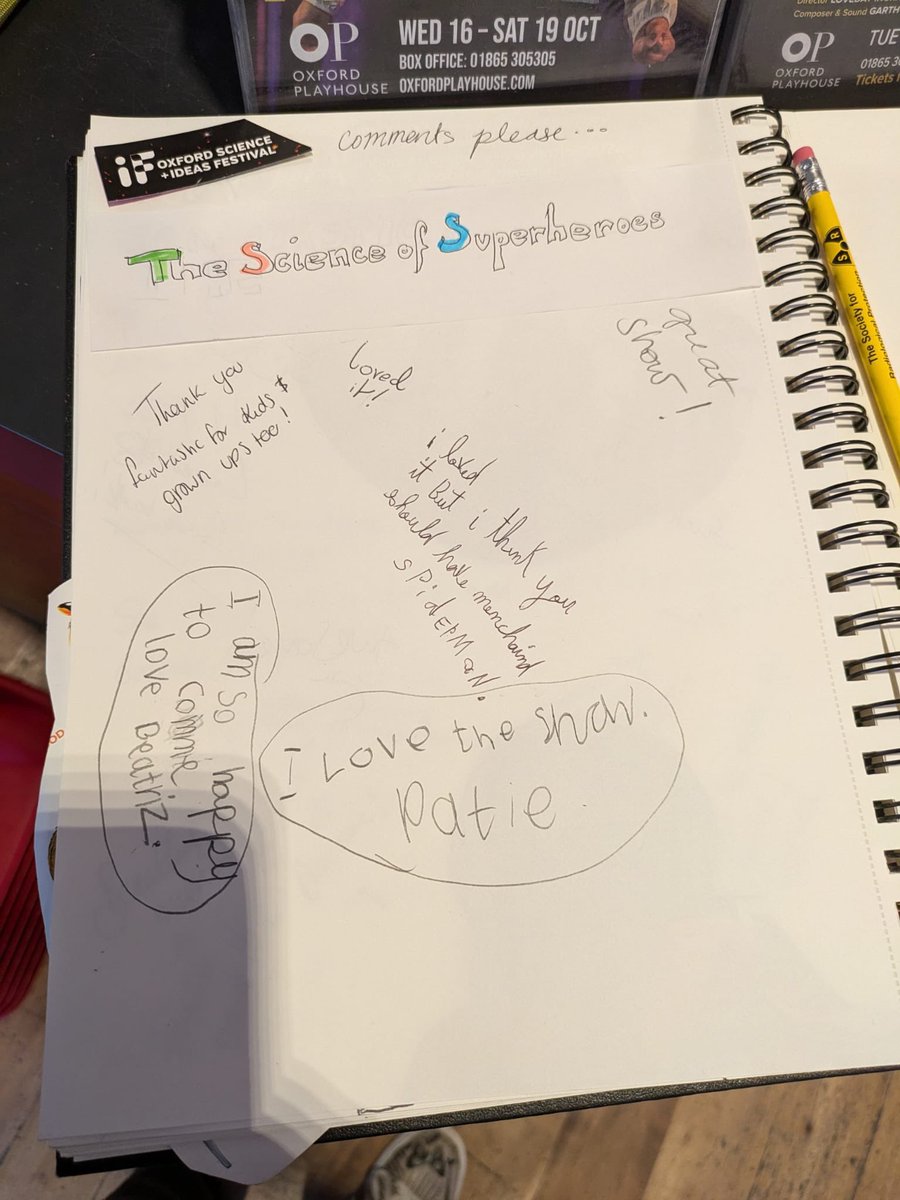Amazing feedback from our show The Science of Superheroes ❤️❤️ <a href="/Oxford_IF/">IF Oxford</a>