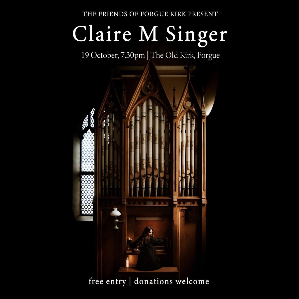 1 week today i’ll be performing at Forgue Kirk in Aberdeenshire ♥️
19th October | 7.30pm | Free entry - donations welcome to the Friends of Forgue Kirk to help them continue their vital work in preserving this beautiful Kirk and organ - a hidden gem in the North East of Scotland.