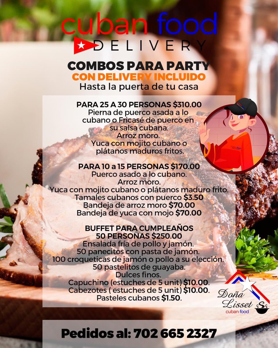 donalisset's tweet photo. COMBOS PARA PARTY 🥪🍽️🥘 con "DELIVERY INCLUIDO" hasta la puerta de tu casa. CUBAN FOOD DELIVERY "El auténtico sabor de Cuba 🇨🇺 en el corazón de Las Vegas 🇺🇸."
¡¡¡Disfruta de nuestras especialidades!!! 
Pedidos al Tel. 702 665 2327 👉 https://t.co/3ZPNkZ5IZy👈  @cubanfoodelivery https://t.co/O8SE3yG3mI