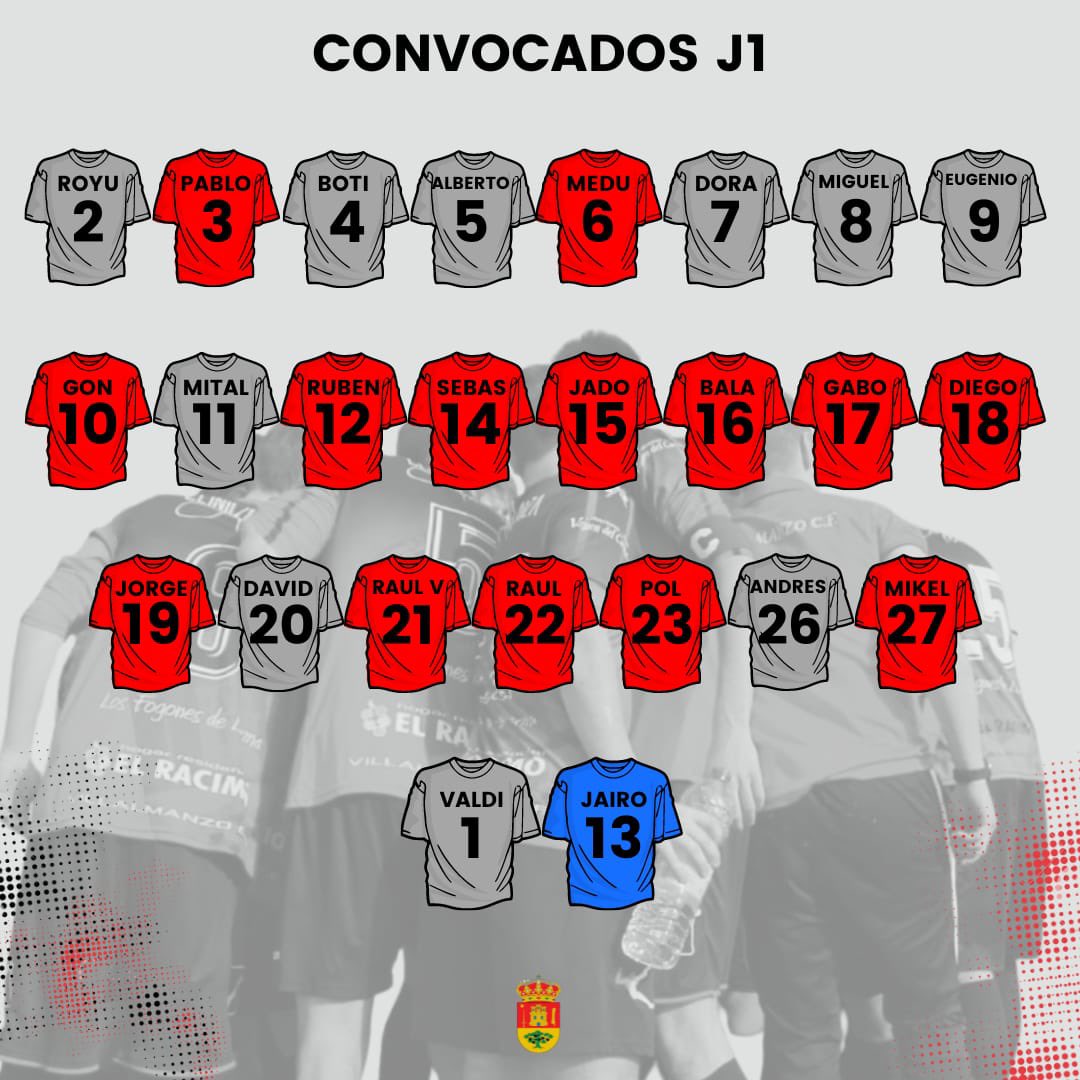 VillalmanzoCF's tweet photo. Lista de convocados para la jornada 1 https://t.co/XU7BX5QS7L