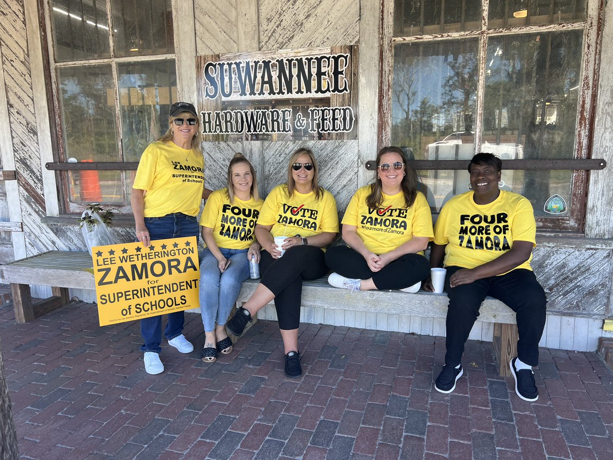Had a blast supporting Superintendent Zamora in White Springs today and spending time with these outstanding educators!  There are many years of teaching experience represented in these photos!  Truly blessed to work with such a great group!