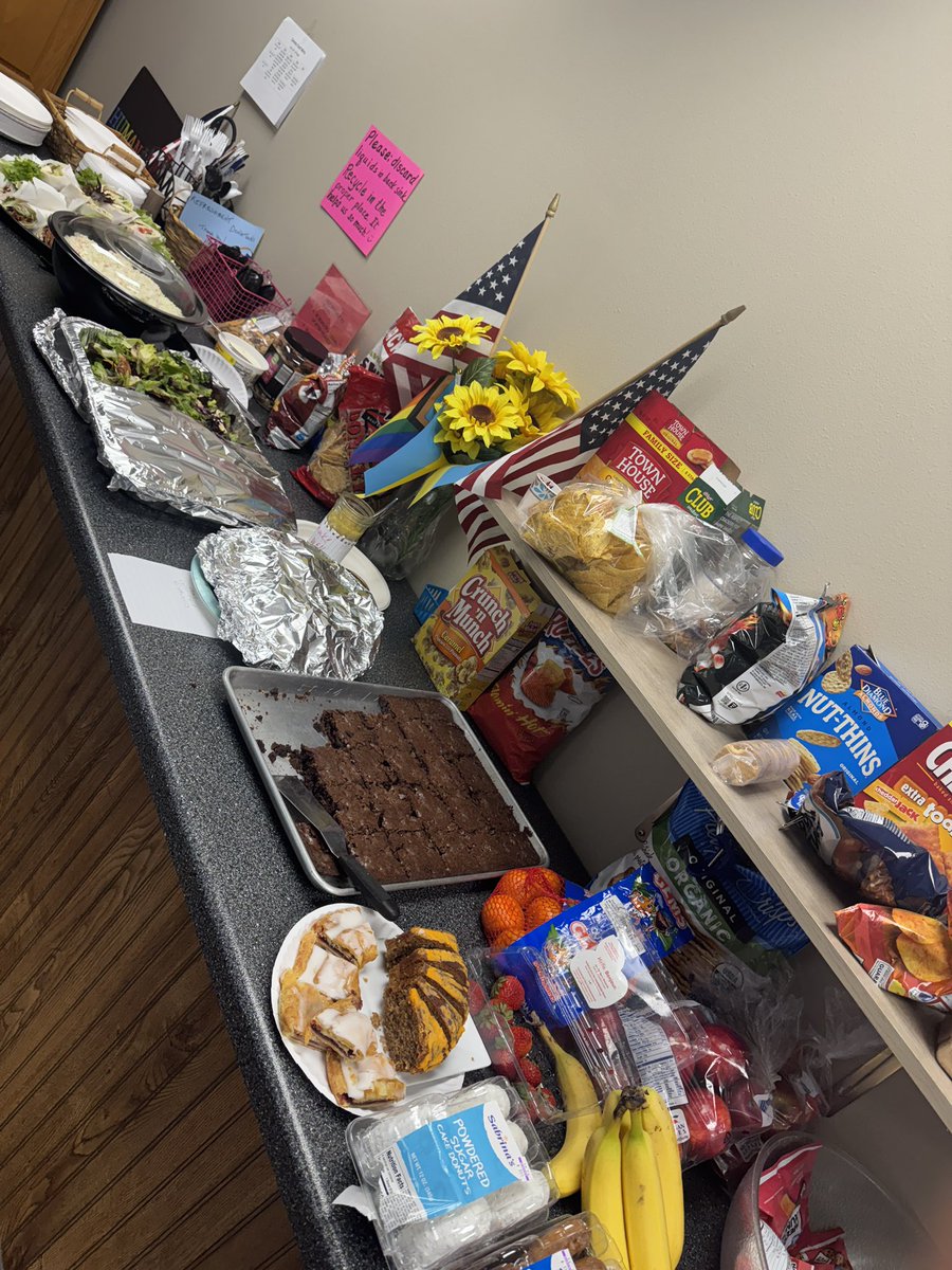 dylanfansHarris's tweet photo. If it were not Yom Kippur….  The spread of food at the Dem office in Elkhorn WI never fails to impress! https://t.co/g3I37zkARs