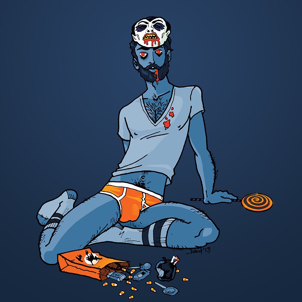 spookshow_69's tweet photo. 12th day of October…
“Give me something good to eat”
—————————
#haunteddavidart #horrorbeefcake #trickortreat #queerart #queerartist #halloween #spookyguy #malepinup #halloweencandy https://t.co/u7hRbc8dvQ