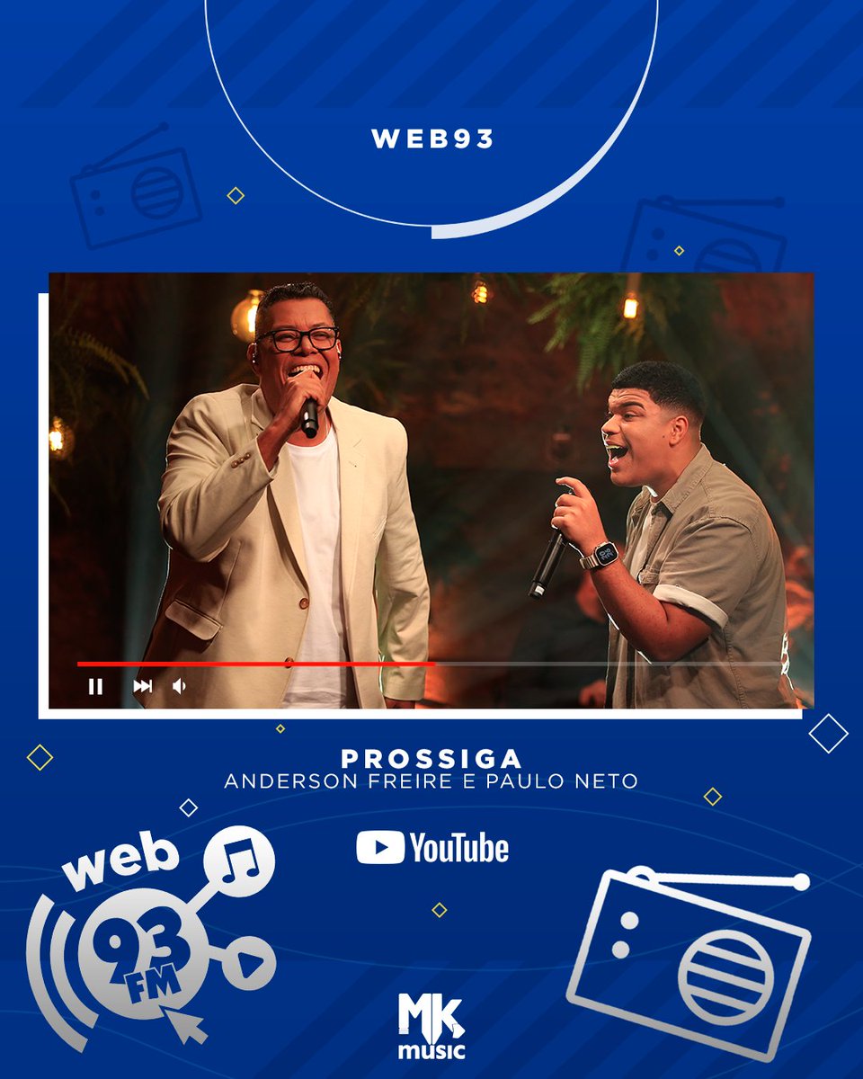 MKMusicBrasil's tweet photo. A canção "Prossiga" de @Andersonrfreire e @paulonetomk, foi destaque no programa #web93, da Rádio 93 FM. Incrível, né? Assista à programação completa no canal da Rádio do povo de Deus, no YouTube.
🎧 https://t.co/b2U3JVQVpF
#Web93 #AndersonFreire #PauloNeto #Prossiga https://t.co/Tc5IeuiEiU