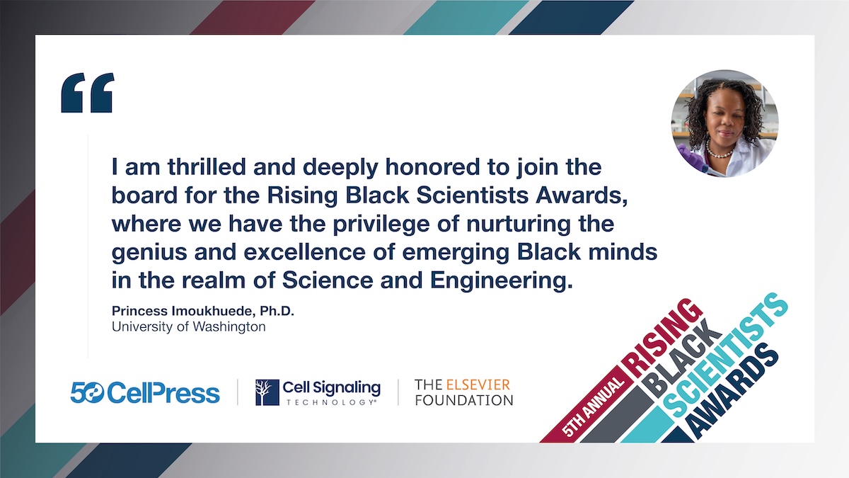 CellPressNews's tweet image. We are pleased to welcome Dr. Princess Imoukhuede as an academic advisory board member for the 5th annual #RisingBlackScientistsAwards!

Learn more about how to #apply: cell.com/diversity/awar…
Deadline Oct. 31st

Supported by #CellPress @CellSignal, &amp;amp; @ElsFoundation.