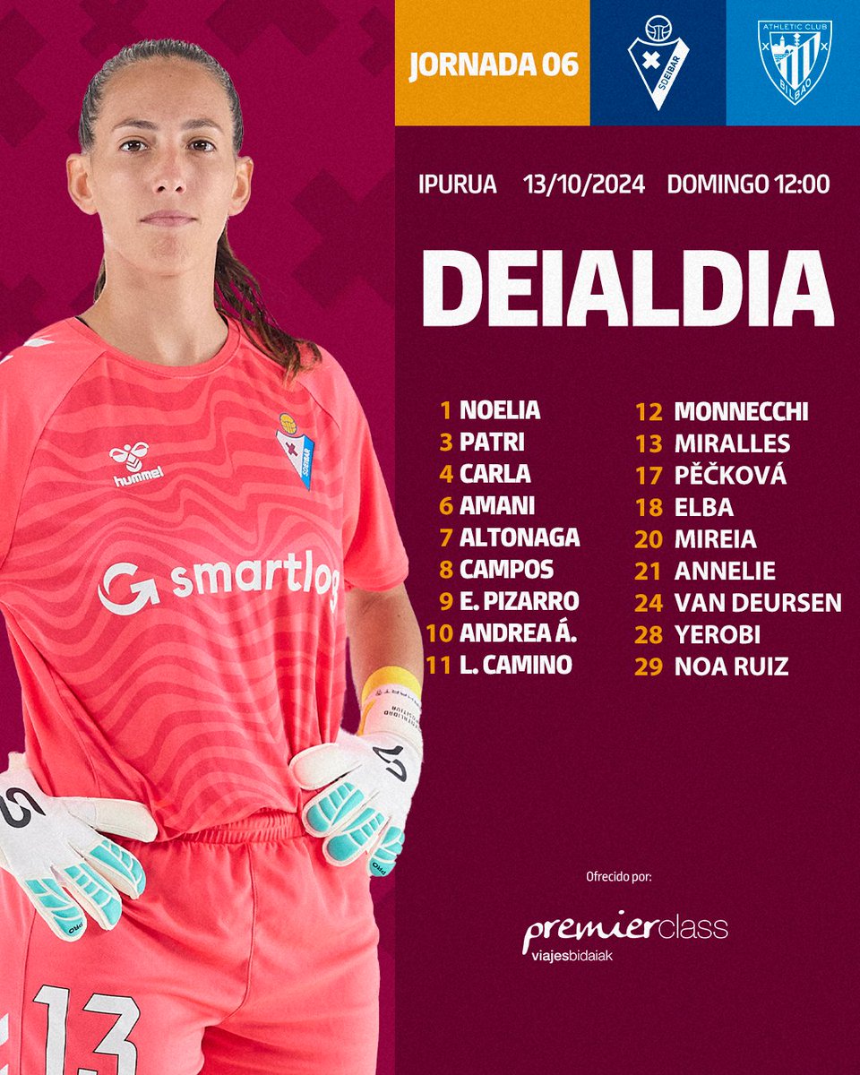 𝐃𝐄𝐈𝐀𝐋𝐃𝐈𝐀 ⚔️ 𝐂𝐎𝐍𝐕𝐎𝐂𝐀𝐓𝐎𝐑𝐈𝐀

🆚 <a href="/AthleticClubFem/">Athletic Club</a>

#EibarFem | #BetiArmaginak ⚔️