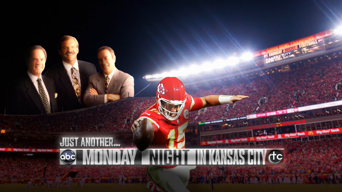 ClayWendler's tweet photo. SUNDAY! Only in the #RedTribeCinema. We relive another thrilling #Chiefs victory on Monday Night Football at Arrowhead Stadium, with a few old pals... https://t.co/K6z6pB8FUf