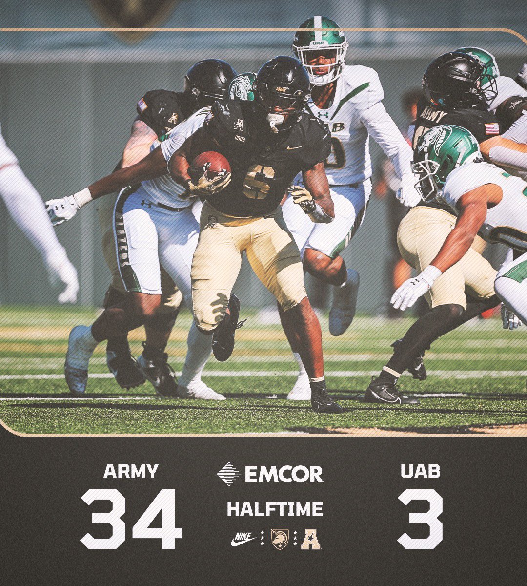 ArmyWP_Football's tweet image. Leading at the break.