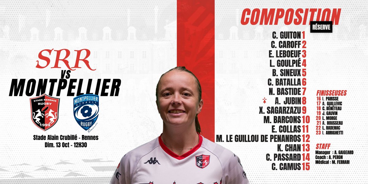 Réserve : Stade Rennais Rugby x Montpellier HR ⛈️

Nos rouge et noir reçoivent Montpellier pour la 2e journée de championnat, un défi pour nos tempête qui on a cœur de défendre leur terrain . ❤️🖤

🗓️ Dimanche 13 octobre
🏟️ Stade Alain Crubilé
⏰ Coup d’envoi 12h30