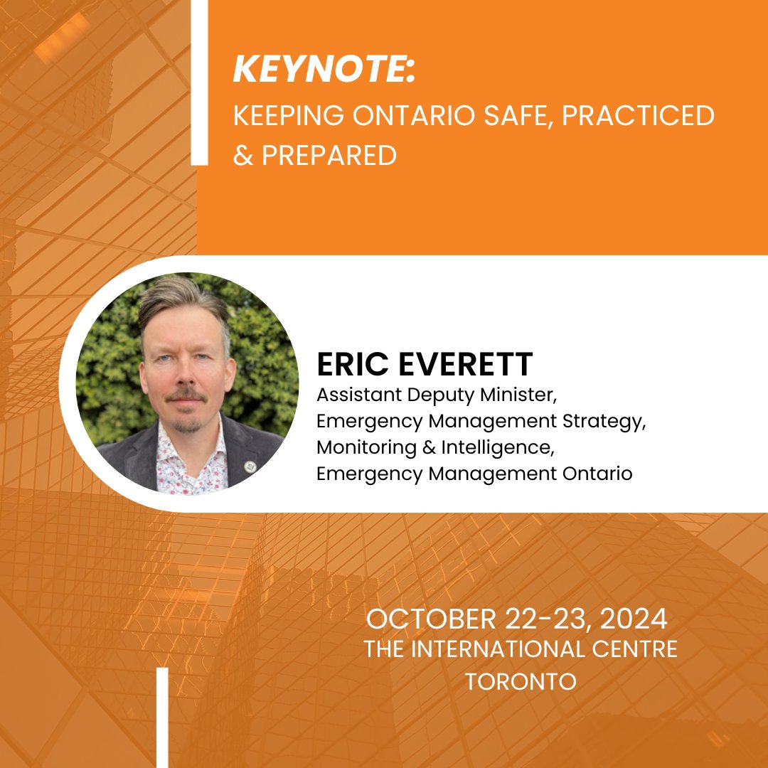 OntarioDEMCON's tweet image. Join us in-person for Assistant Deputy Minister Eric’s presentation that will focus on the outcomes achieved in the past two years since the Provincial Emergency Management Strategy and Action Plan (PEMSAP) was launched. Learn more: crtdemcon.ca/demcon/keynote…

#demcon