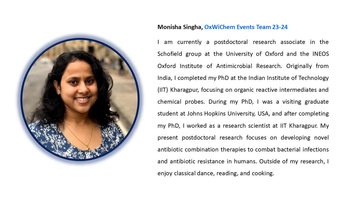 OxWiChem's tweet image. Just in time for the start of term, we present our first MT24 RedOxWiChem profile featuring Prof Alice Thorneywork, Royal Society University Research Fellow and our OxWiChem Events Team Member and sponsorship liaison 23-24, Monisha Singh.
#womeninchemistry #oxfordchemistry
