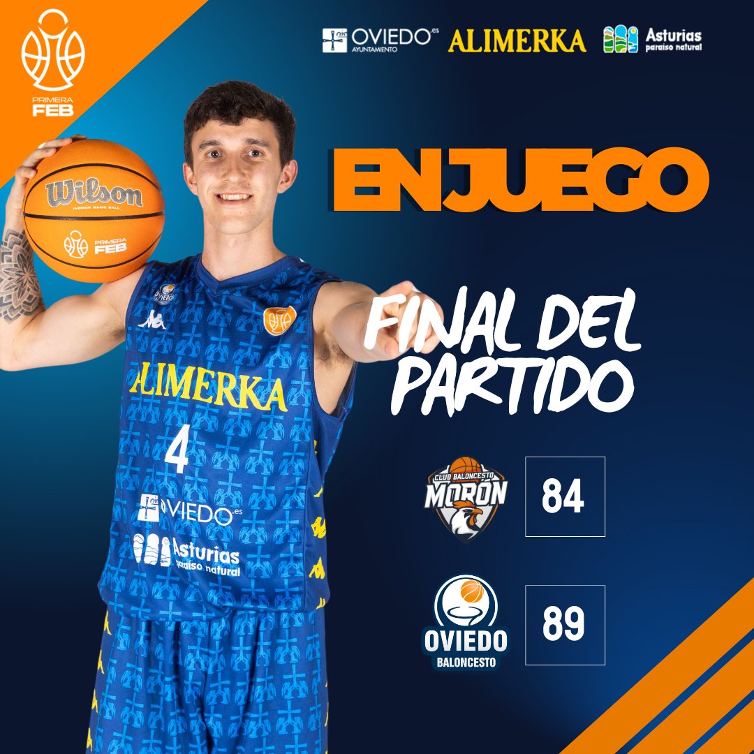 🏆 #PrimeraFEB |  J3 |

¡Finaaaaal y la primera viene para Oviedo! 

💪Ha sido un esfuerzo para recordar. Enorme, equipo, enorme. 

Seguimos. Nos vemos el sábado en Pumarín. 👊

🟠 <a href="/cbmoron/">C.B. Morón</a> 84
🔵 <a href="/oviedocb/">Alimerka Oviedo Baloncesto</a> 89

📊 baloncestoenvivo.feb.es/partido/2411847

#alimerkaocb
#yosoyocb
