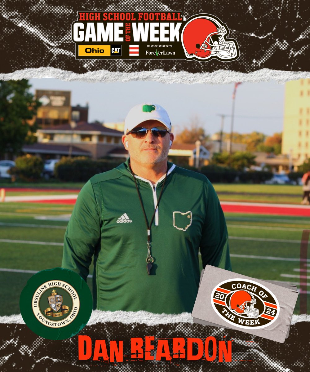 BrownsYouthFB's tweet photo. 2024 Cleveland Browns High School Game of the Week #8🏈 #HSGOTW24 #ThisIsHSFootball

𝐂𝐎𝐀𝐂𝐇 𝐎𝐅 𝐓𝐇𝐄 𝐖𝐄𝐄𝐊 |@UrsulineIrishFB 
𝐆𝐀𝐌𝐄 𝐌𝐕𝐏 | @joebalog06 https://t.co/XoUWCF5fTD