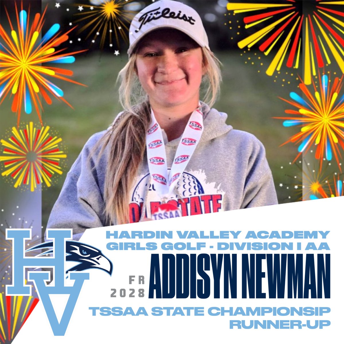 HVAGolf's tweet image. Congratulations to TSSAA DIV I AA State Championship RUNNER-UP Addisyn Newman. Spectacular freshman year! @AddisynNewman @TSSAA @5StarPreps @HVAHawks @HVAAthletics @HVAAC