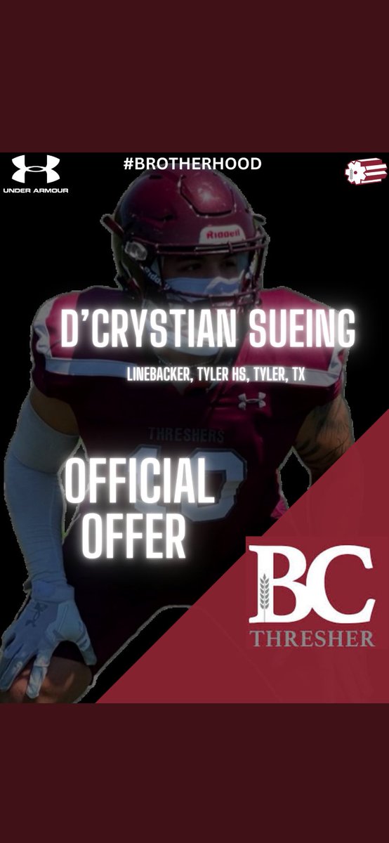 After a great conversation with coach <a href="/TheTerryCook/">Coach Terry Cook</a> <a href="/CoachMillerBC/">Kade Miller</a> I’m blessed to receive an offer from <a href="/Threshers_FB/">Bethel College FB</a> 🔴⚪️ <a href="/rashaun_woods/">Rashaun woods</a> <a href="/Lewis3Trey/">Trey Lewis</a> <a href="/TylerLionsFB/">Tyler Lions Football</a> <a href="/LionelWrenn/">Lionel Wrenn, M.ED, RAA</a>