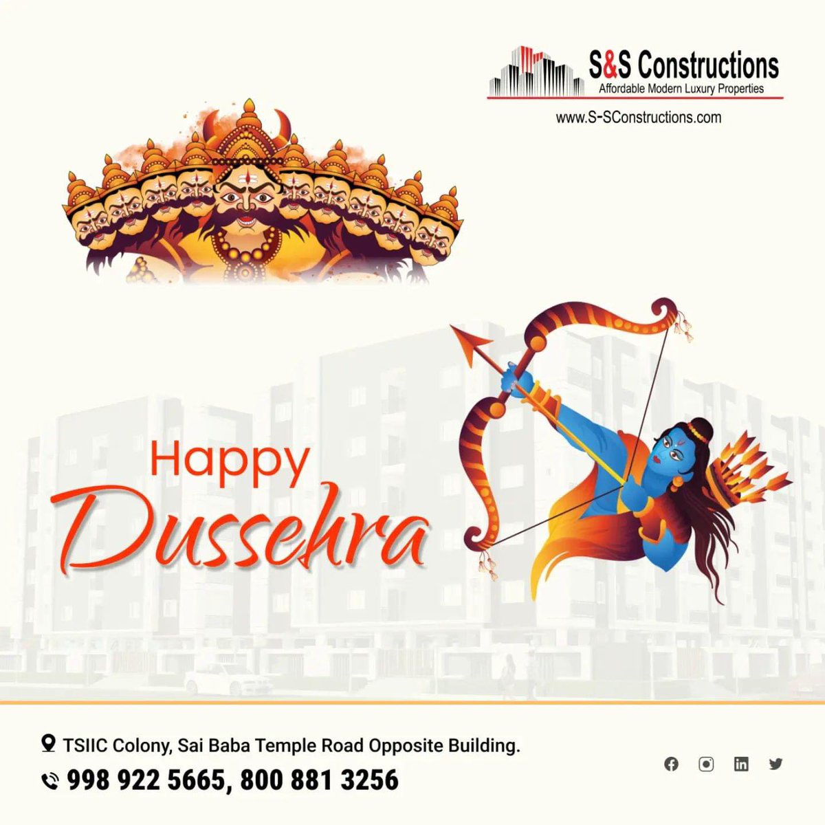 Wishing you all a joyful and prosperous Dasara! May this festival bring victory, happiness, and success!