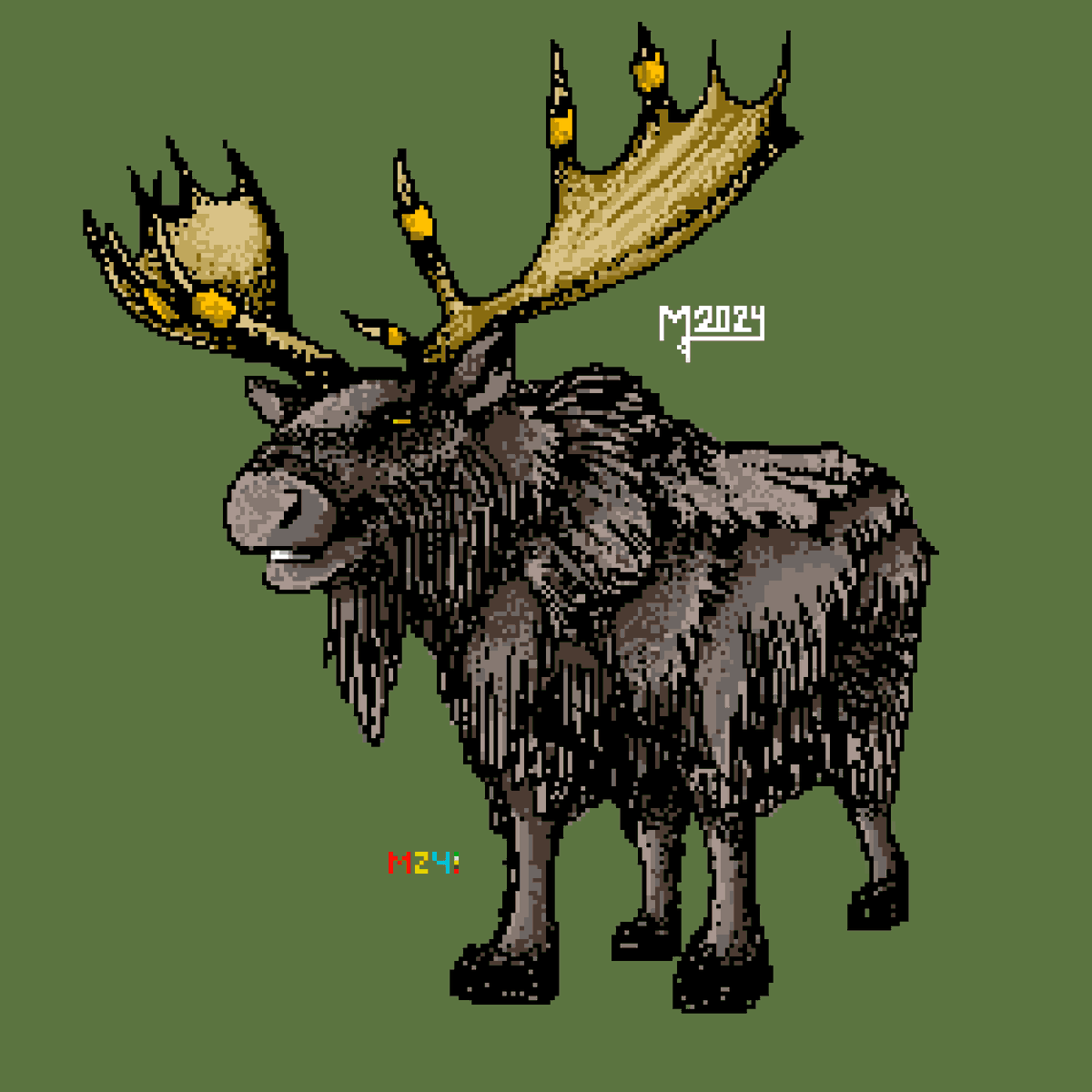 BaluuCampos's tweet photo. Alce gigante. Bestiario de D&amp;D 5ª Edicion. #pixelartist #Pixelverse #Pixels #Pixelart #digitalart #DyD #Dungeonsanddragons https://t.co/6u569ricNJ