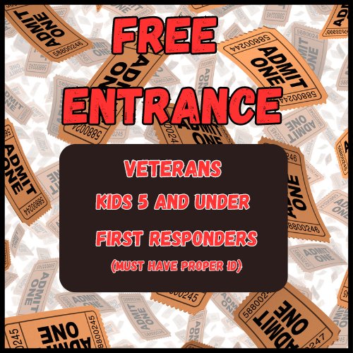 Hey Texoma Pro Wrestling fans!!!! Did you know you could be getting into the events for FREE? If you are a Military Veteran, a child 5 years of age and under, or if you are a First Responder. You all qualify for FREE entry! (proper id is required at the door)