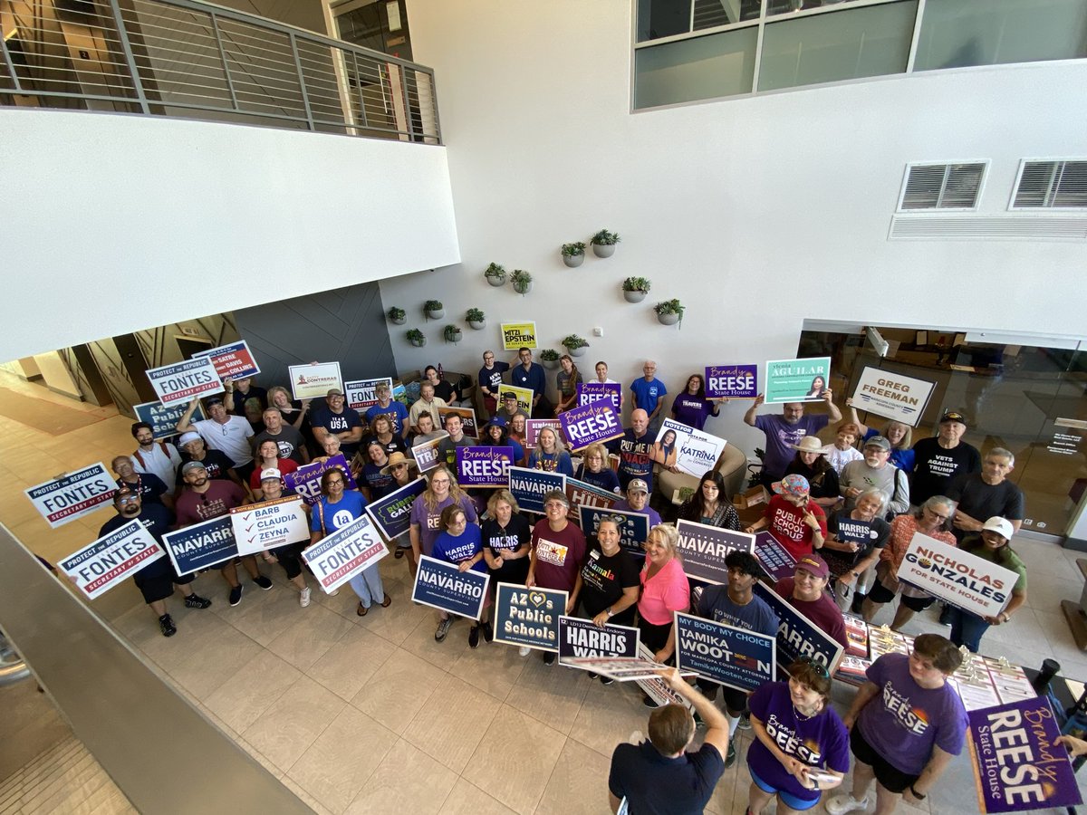 JoelNavarroSupe's tweet photo. Vote early, AZ! 🗳️ Tired of the texts, calls & mail? Joining @Adrian_Fontes and our candidates for legislature and school board in Chandler this morning to remind voters that the best way to avoid the interruptions is to drop, mail or vote that ballot early! #BeBallotReady @LD13Democrats