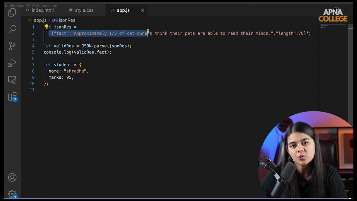 TauhidShekhar's tweet photo. JavaScript Challenge ✈️ Day 51  #Day51_Challenge #codeOfChallenge ✈️
Topic Covered:-
1. Accessing JSON data
2. API Testing tools
3. what is Ajax
4. https Verbs

Course:- Delta Batch 3.0
Thanks For Mentors ❤️🙏
@ApnacollegeX 
@ShradhaKhapra_  
@AmanDhattarwal 

#TauhidShekhar
#JS https://t.co/xHw4aOe9xK