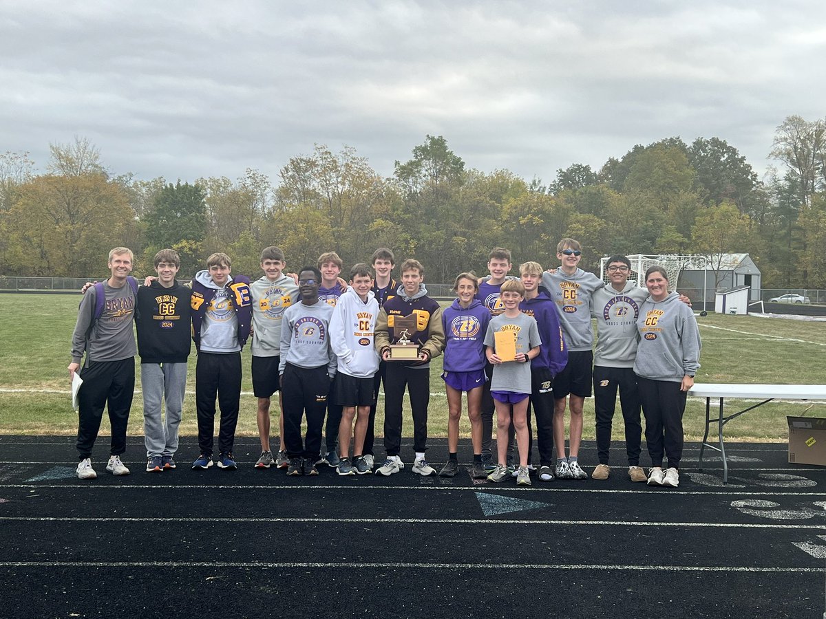 NWOAL cross country meet today and 1st place trophy for the boys team!