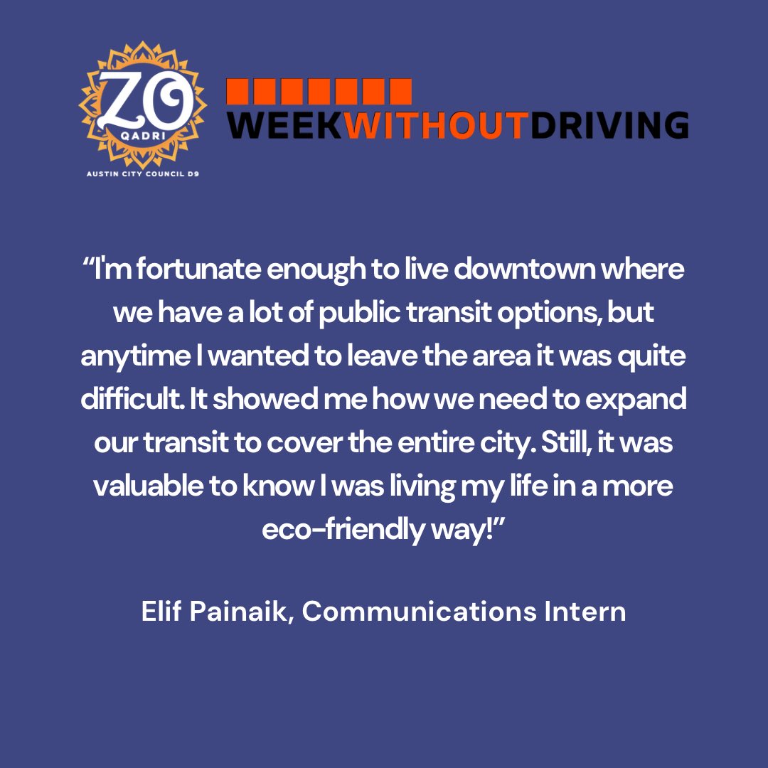 Our team's reflections looking back on #WeekWithoutDriving. 💭  (1/2)