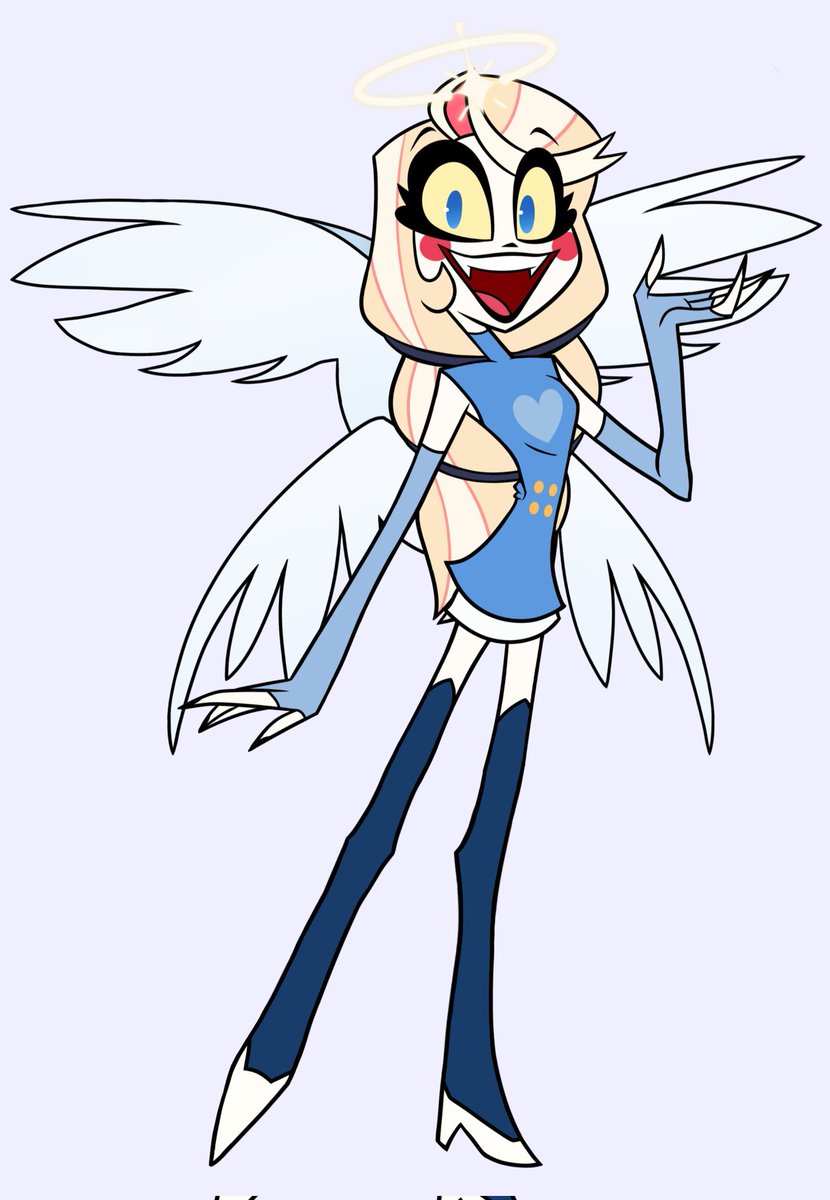 I redid the Charlie & Vaggie sprite to their Swap AU (Heavenly AU