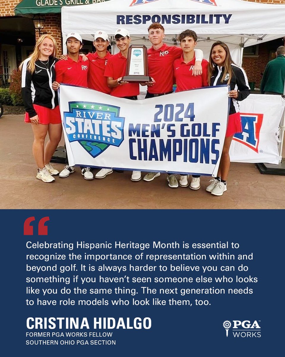 PGA WORKS (@pgaworks) on Twitter photo Cristina Hidalgo says the PGA WORKS Fellowship with the <a href="/SouthernOhioPGA/">Southern Ohio PGA</a> helped push her out of her comfort zone. She believes celebrating Hispanic Heritage Month is all about helping the next generation find that same confidence for themselves, too. Cristina Hidalgo says the PGA WORKS Fellowship with the <a href="/SouthernOhioPGA/">Southern Ohio PGA</a> helped push her out of her comfort zone. She believes celebrating Hispanic Heritage Month is all about helping the next generation find that same confidence for themselves, too.