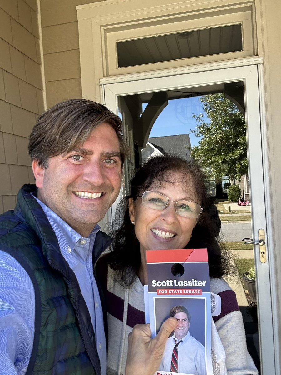 Door knocking in Holly Springs this morning and met this wonderful lady- She told me about 7 (low propensity voter) friends she will be getting to the polls this year! Let’s all work together to make a difference. Fired up for in person early voting to start Thursday. #ncpol