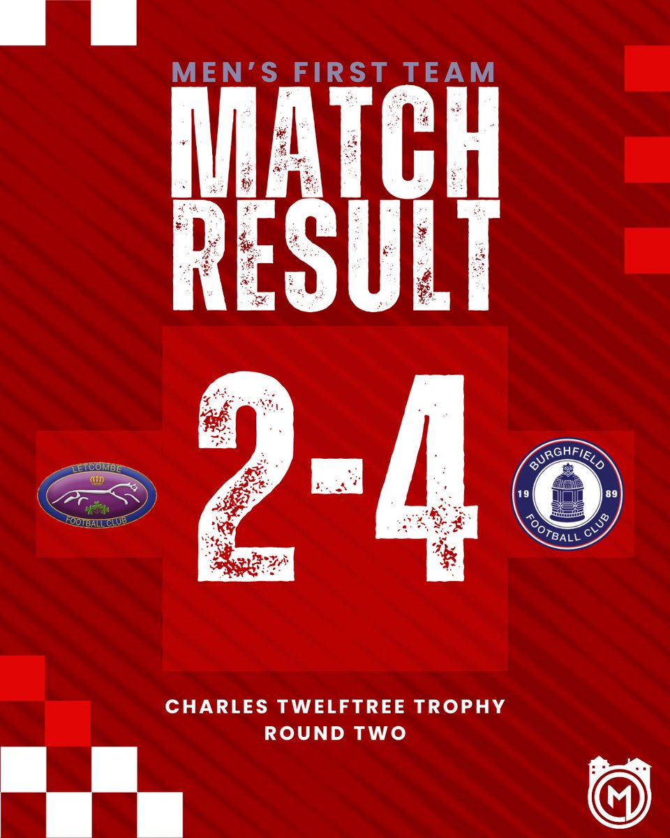 Burghfield FC (@burghfieldfc) on Twitter photo RESULT | Letcombe 2-4 Burghfield
The Menโs First Team are into the hat for the next round of the Charles Twelftree Trophy.
โฝ๏ธ Rhys Iremonger
โฝ๏ธ <a href="/Ryan_Farmer04/">Ryan Farmer</a>
โฝ๏ธ Elliott Telford
โฝ๏ธ Harry Harper
#UpTheFielders RESULT | Letcombe 2-4 Burghfield
The Menโs First Team are into the hat for the next round of the Charles Twelftree Trophy.
โฝ๏ธ Rhys Iremonger
โฝ๏ธ <a href="/Ryan_Farmer04/">Ryan Farmer</a>
โฝ๏ธ Elliott Telford
โฝ๏ธ Harry Harper
#UpTheFielders
