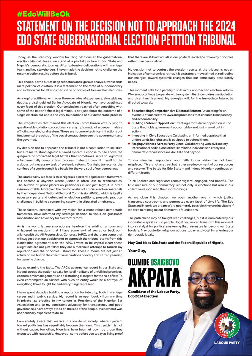 My decision not to approach the tribunal is not a capitulation to injustice but a resolute stand against a flawed system. I choose to rise above the quagmire of protracted legal battles that often serve to legitimise a fundamentally compromised process. Instead, I commit myself