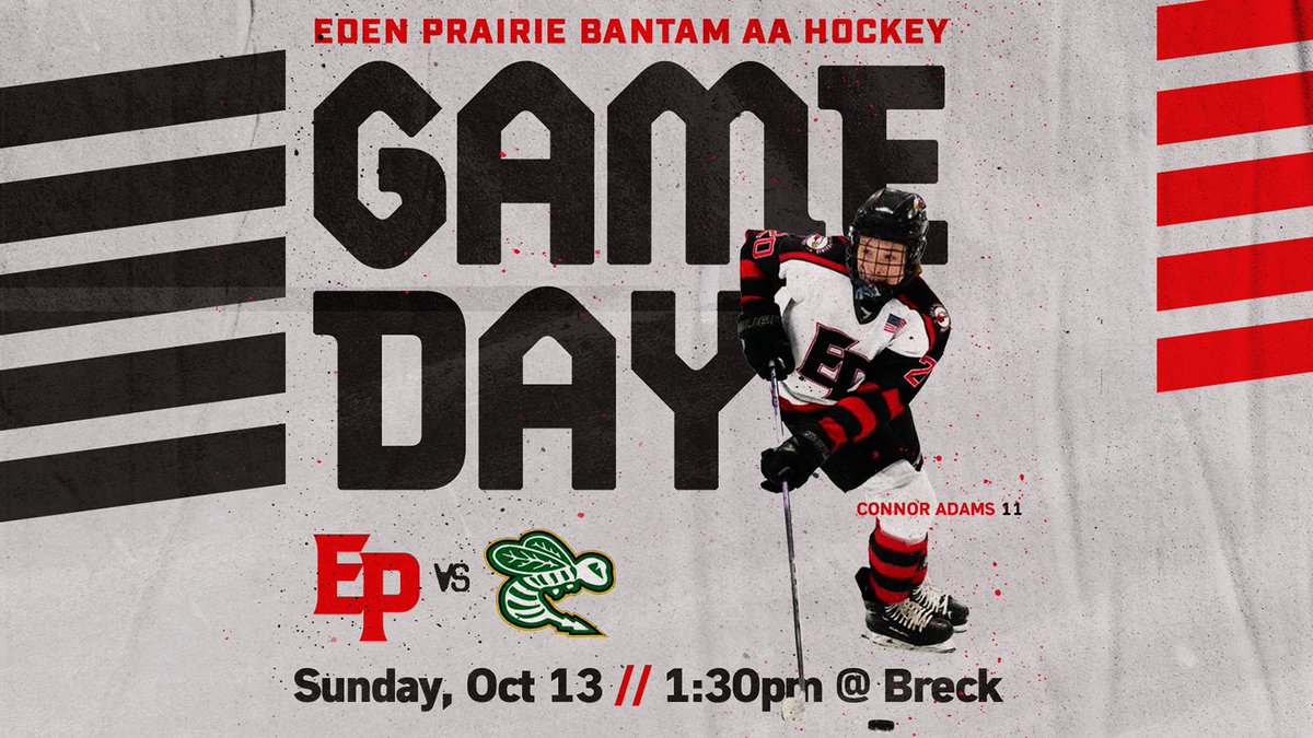 🚨 Game Day 🚨 
🆚 Edina 🐝 
📅 Sunday, October 13th
⌚️ 1:30 PM
🏟️ Breck Arena

#BantamAA #mnhockey #EPHockey #GoEagles