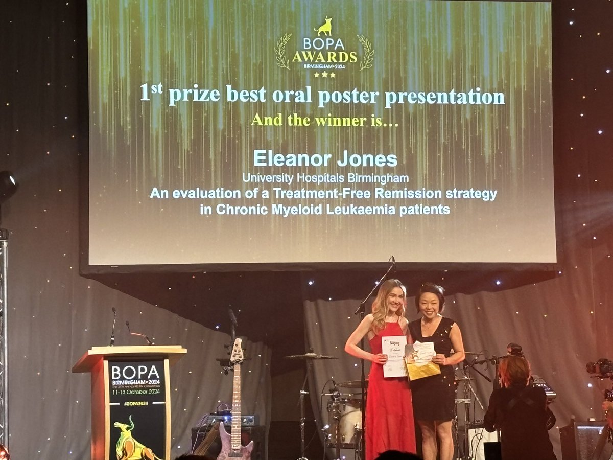 #BOPAawards #BOPA2024 
Best oral poster presentation - Eleanor Jones #CML 🎉