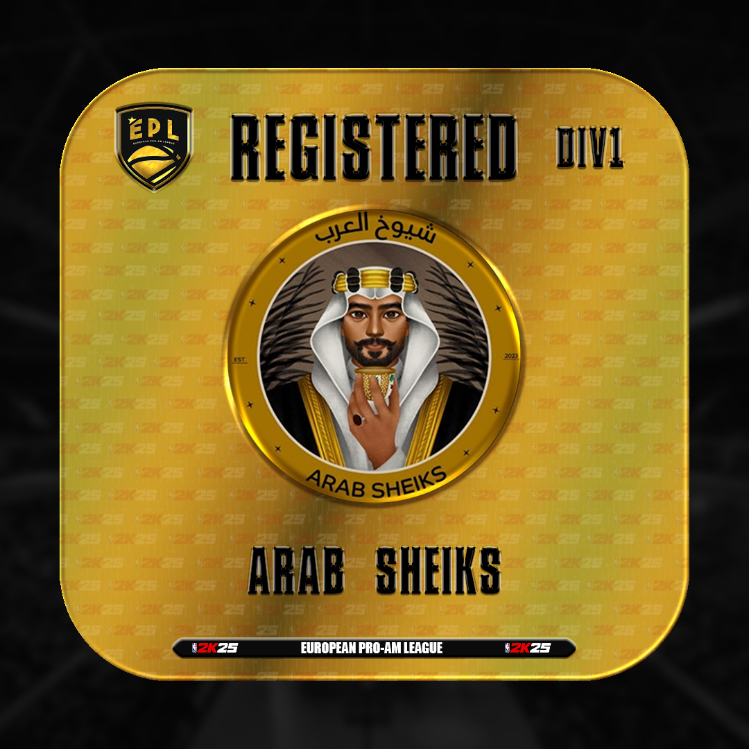 🏀 [DIVISION 1]
Welcome <a href="/ArabSheiks/">Arab Sheiks</a> the EPL Szn5 - Fall Cup!🏆

🇧🇭
Roster :
<a href="/bBeeso_/">Beso</a>
<a href="/iiSam47/">Sam</a>⁩ 
⁩ @ebrahimhas⁦ 
@Hadi_0015⁦ ⁦
<a href="/AlessandrooQ/">AlwaysAle🇮🇹</a>

#RiseAndBall #EPL🏀