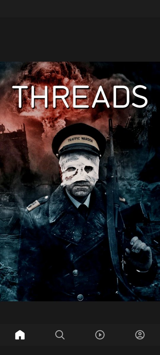 #nowwatching Threads on iPlayer. A drama made 40 years ago about a nuclear strike against Sheffield. It is brutally realistic, very frightening and a reminder about the horrors of nuclear war. It is still relevant and a definite watch for everyone today <a href="/cnd_uk/">cnd.uk</a> @sheffieldgreens