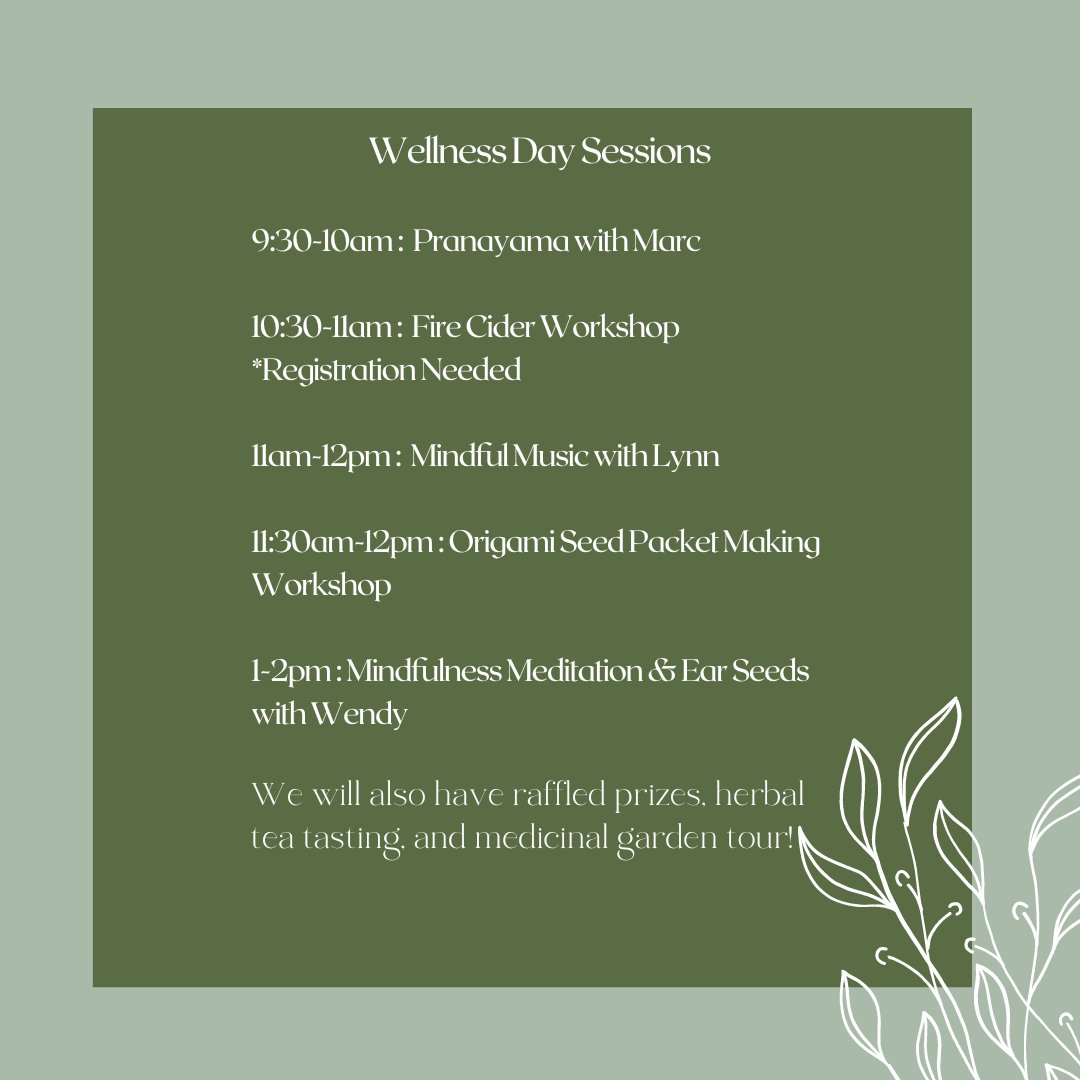 RiverviewGdnJC's tweet photo. We are hosting #Wellness Day on Saturday, October 19th, 9:30am-3pm. Free and open to the public! 

Join us as we explore how nature can heal our bodies, minds, and souls 🥰

Registration required for the fire cider workshop:
https://t.co/LNG8RAOqcw

Supported by @HealthierJC https://t.co/i0WyhJci3W