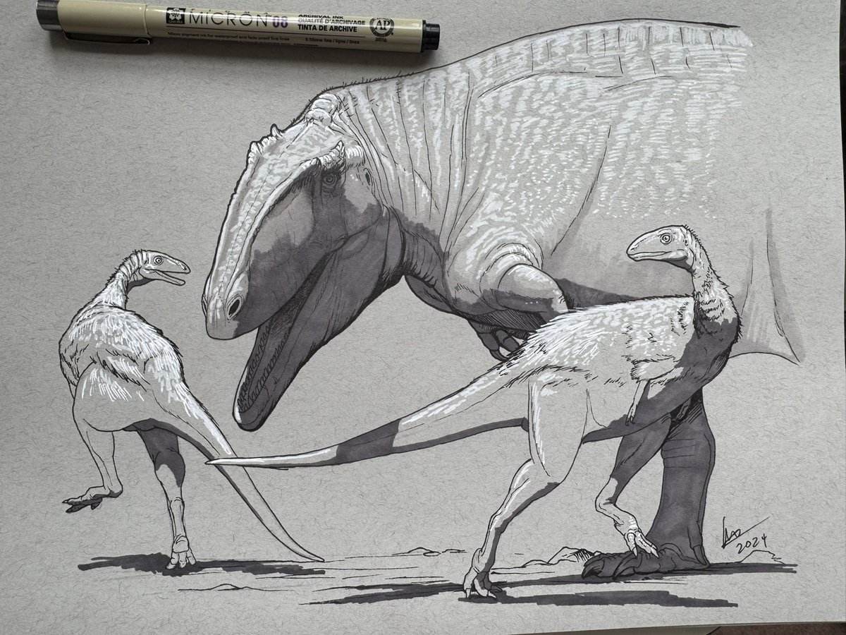 Taurovenator scaring a pair of Gualicho out of its territory. Day 11