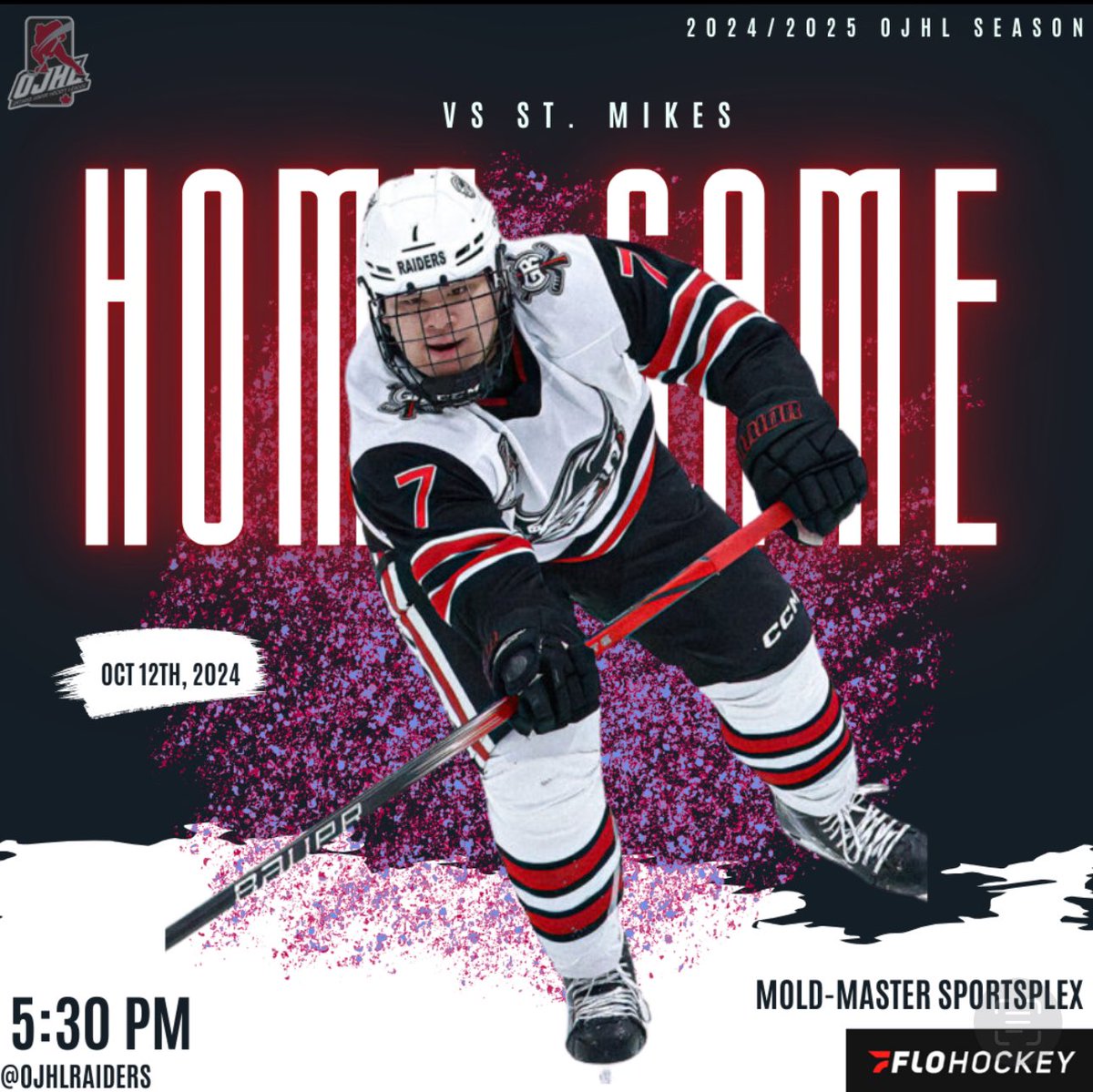 GET LOUD RAIDERS FANS!! Your Raiders defend the den at 5:30pm! 

Come support your local junior hockey club!