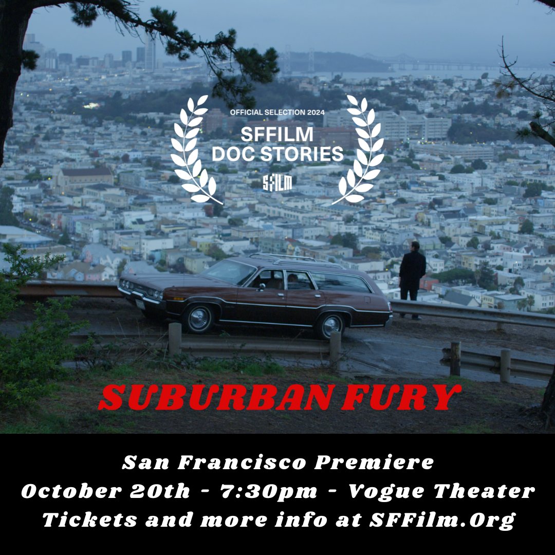 We're excited to announce that "Suburban Fury" will be featured on October 20th, as the Closing Night film at <a href="/SFFILM/">SFFILM</a> Doc Stories! Don't miss your chance to see the Bay Area Premiere of the film on October 20th! Tickets on sale now SFFILM.