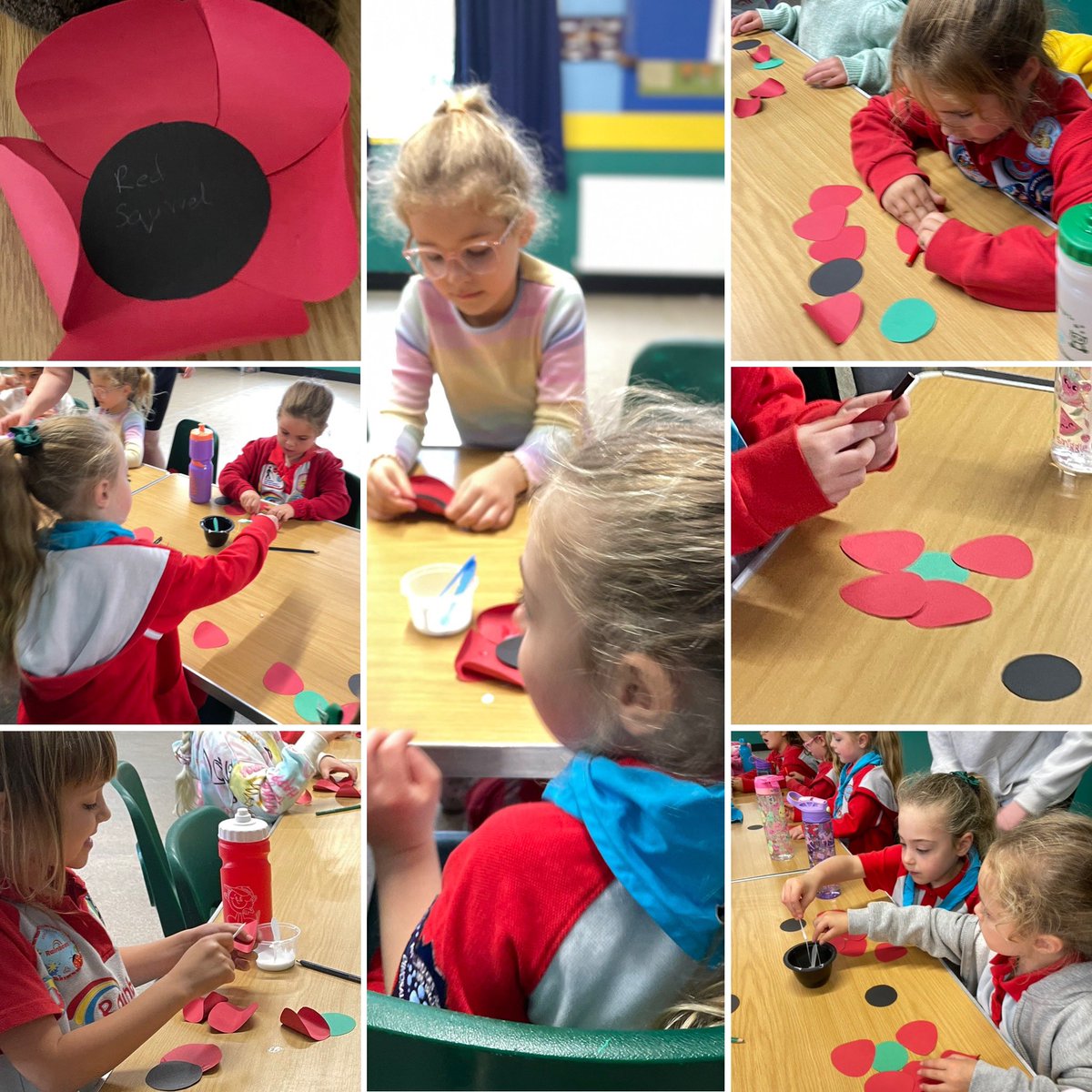 Poppy making has commenced for our wreath. 🌺

#girlguiding #hernebay