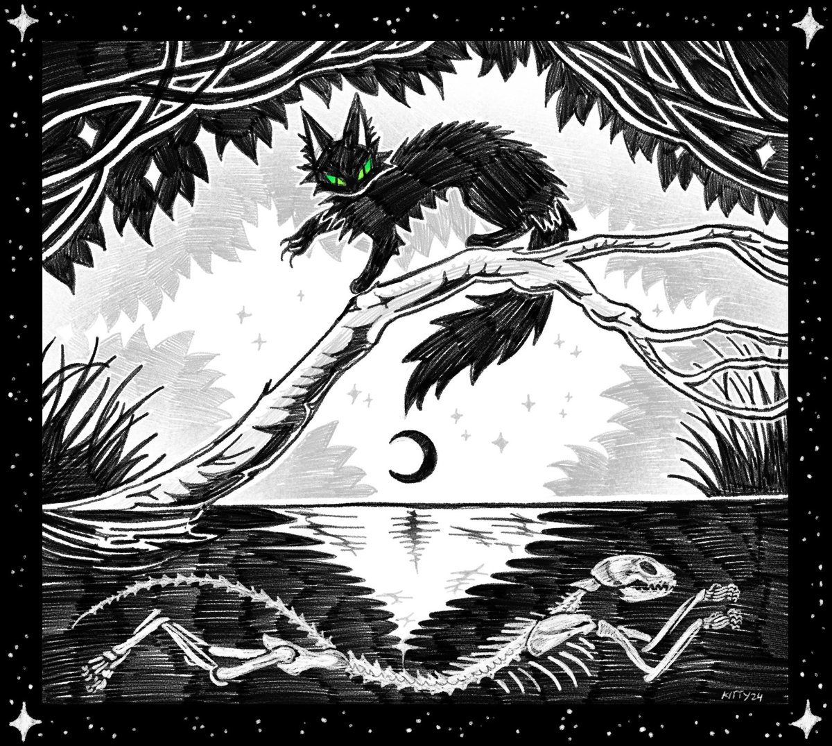 fernwhisker's tweet photo. night at the river , hollyleaf #warriorcats https://t.co/5tXYKrLUii