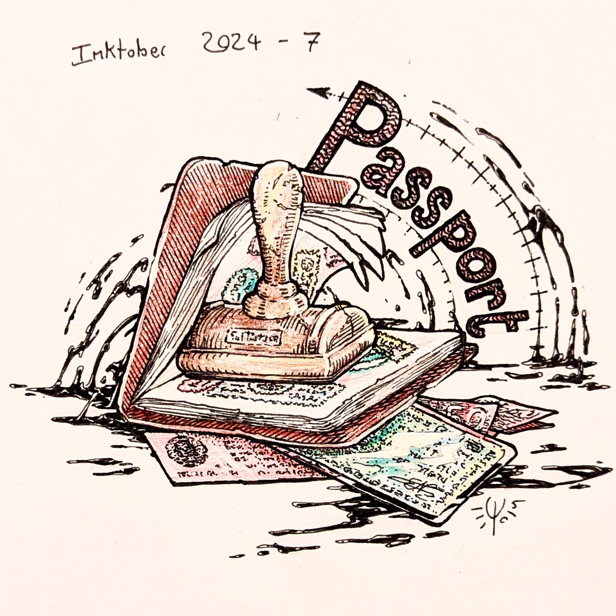 🛂Jour 7-PASSPORT🪪

Passeport tamponné et papiers approuvés ne sont pas les seuls à former une laisser-passer. Forme de sphère suggèrée par les encre des documents évoquant le globe gradué de ses méridiens comme autant de distances à parcourir sur sa surface.