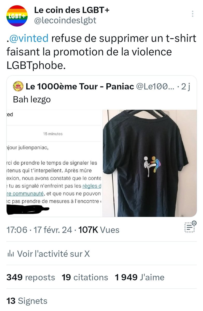 Le faux tweet forgé par les TERFs britanniques (dont l'association financée par JK Rowling), qui prétend que je voudrais emprisonner les lesbiennes, commence à refaire surface en France. CE TWEET EST FAUX : il utilise comme base un autre tweet (même date, likes, vues). La preuve: