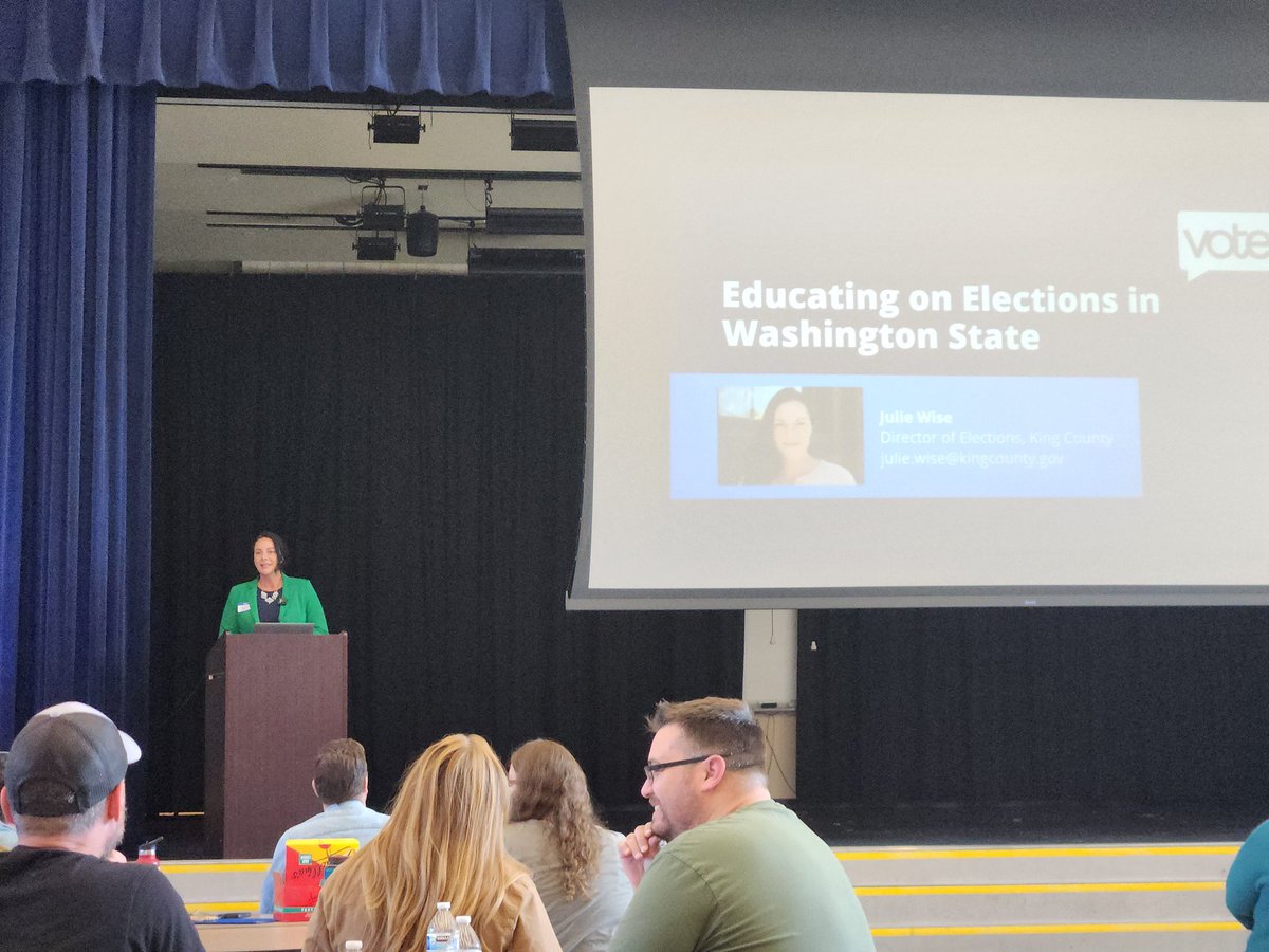 Nice Keynote from Julie Wise, King County, Director of Elections. Thanks <a href="/wscss/">WSCSS</a> &amp; <a href="/BRInstitute/">Bill of Rights Institute</a> for a great day of learning. #WSCSS24