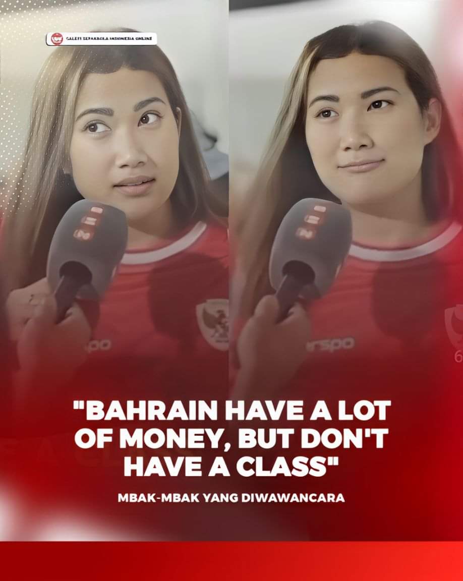 ChovaMelians26's tweet photo. Kelasss buat mbaknya

Orang Indonesia diwawacara,tak peduli di kandang lawan; "BAHRAIN HAVE A LOT OF MONEY, BUT DON'T HAVE A CLASS" https://t.co/0Uns7S2ObF