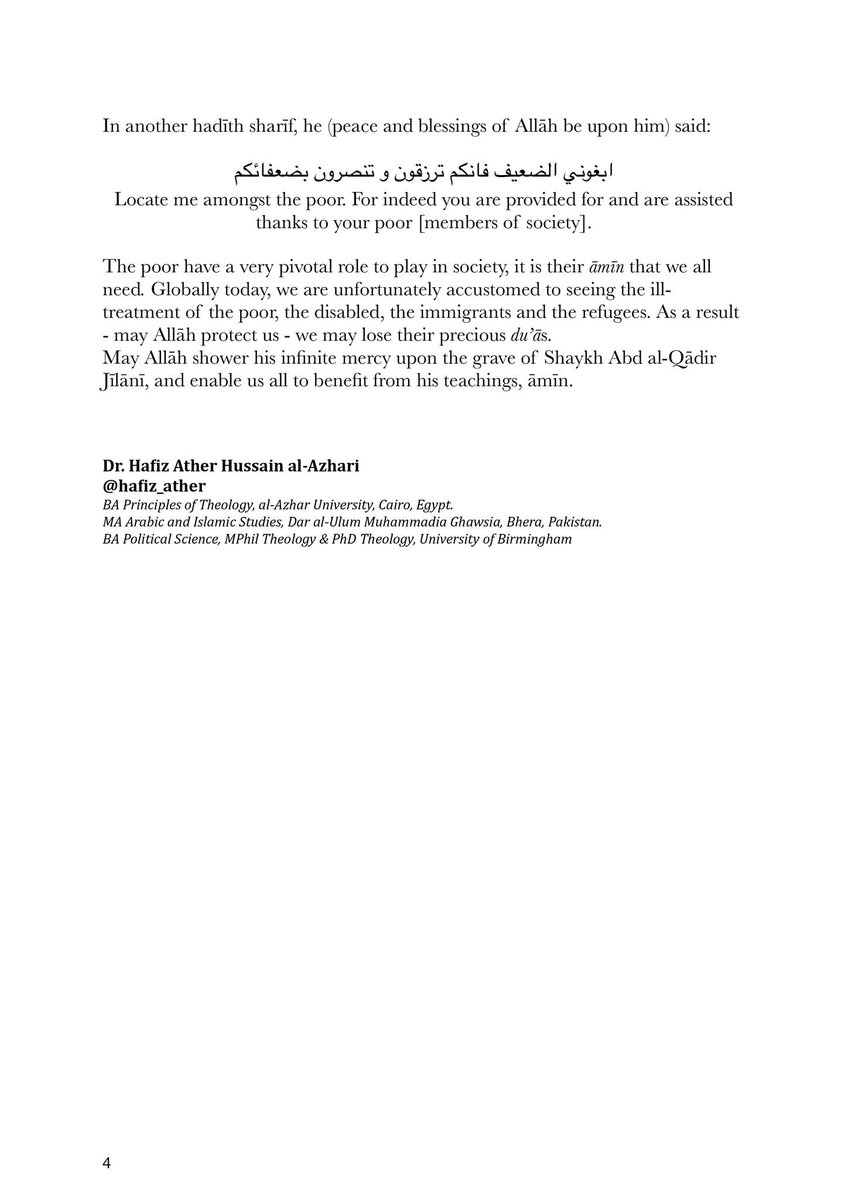 Hafiz_Ather's tweet image. Why Shaykh Abd al-Qadir Jilani (may Allah shower His blessings on his resting place) loved the poor &amp;amp; underprivileged

A four-page read, suitable for all ages | Please read &amp;amp; share, Jazakallah!!